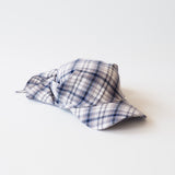 Brim Scarf in Navy / Beige / White Tartan Flannel