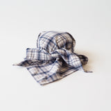 Brim Scarf in Navy / Beige / White Tartan Flannel