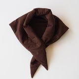 Puff Scarf in Brown Nylon & Jersey Back