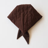 Puff Scarf in Brown Nylon & Jersey Back