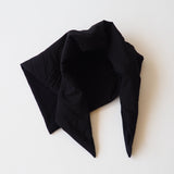 Puff Scarf in Black Flannel & Nylon