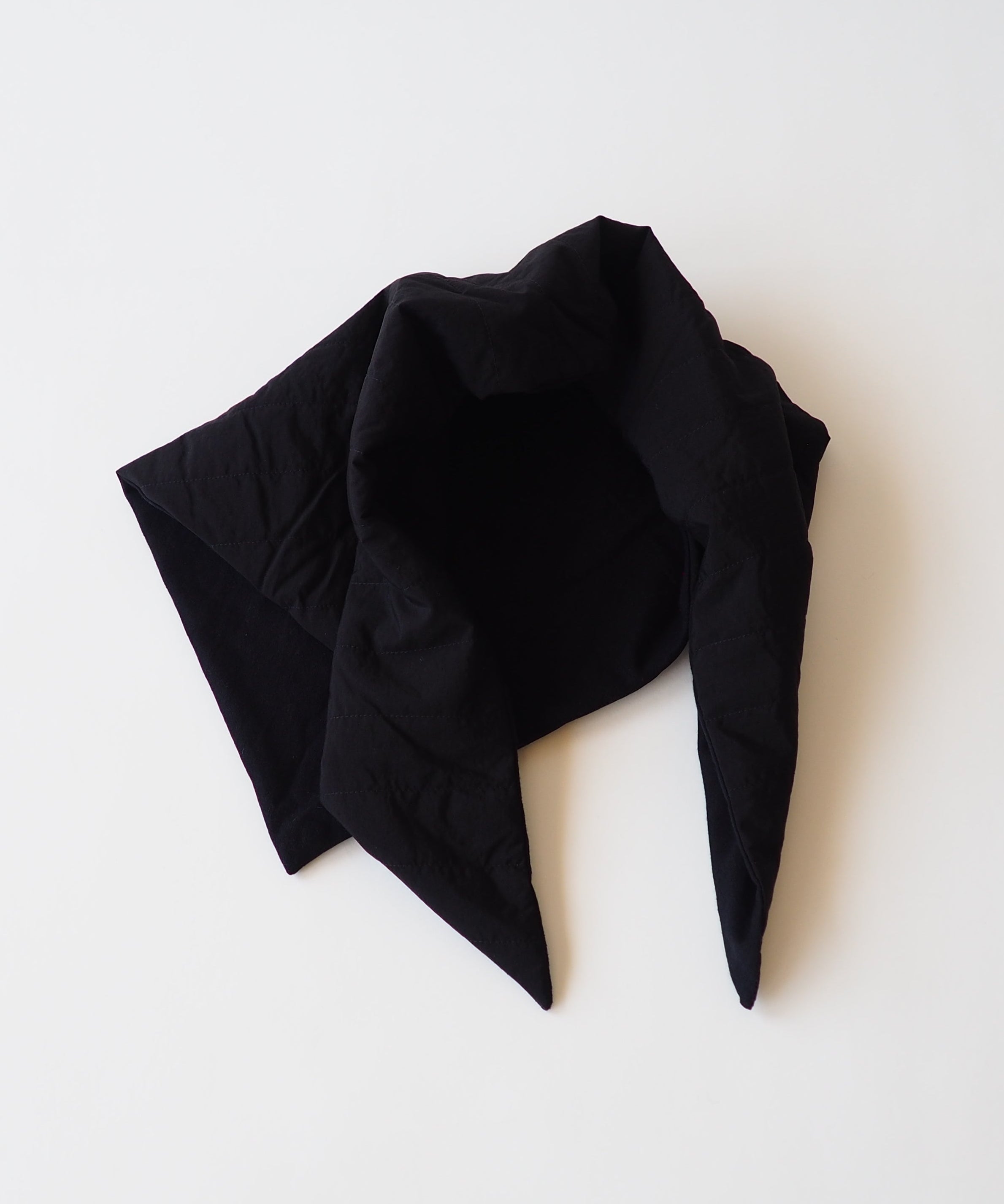 Puff Scarf in Black Flannel & Nylon - CLYDE