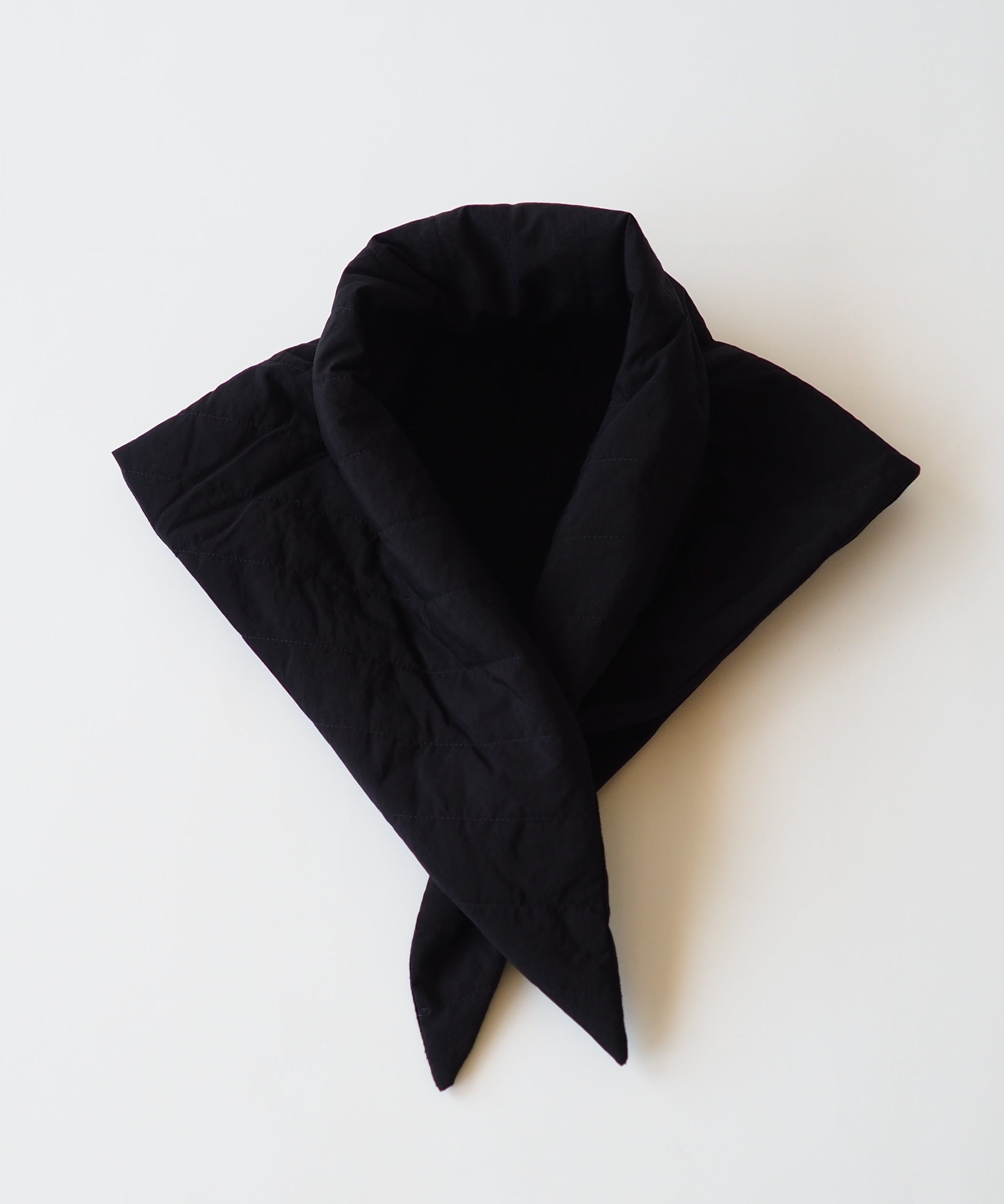 Puff Scarf in Black Flannel & Nylon - CLYDE
