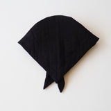 Puff Scarf in Black Flannel & Nylon