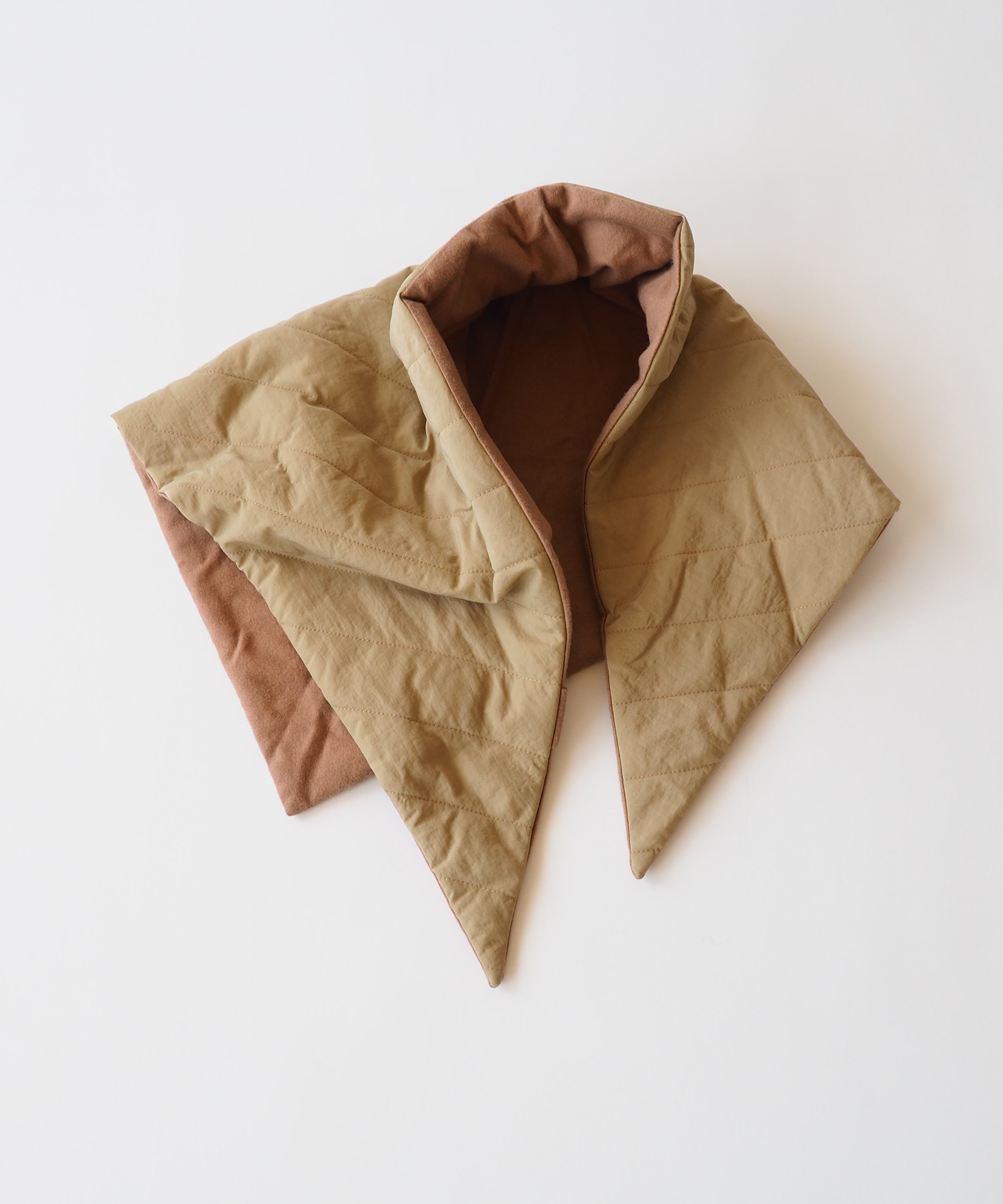 Puff Scarf in Beige Nylon & Jersey - CLYDE