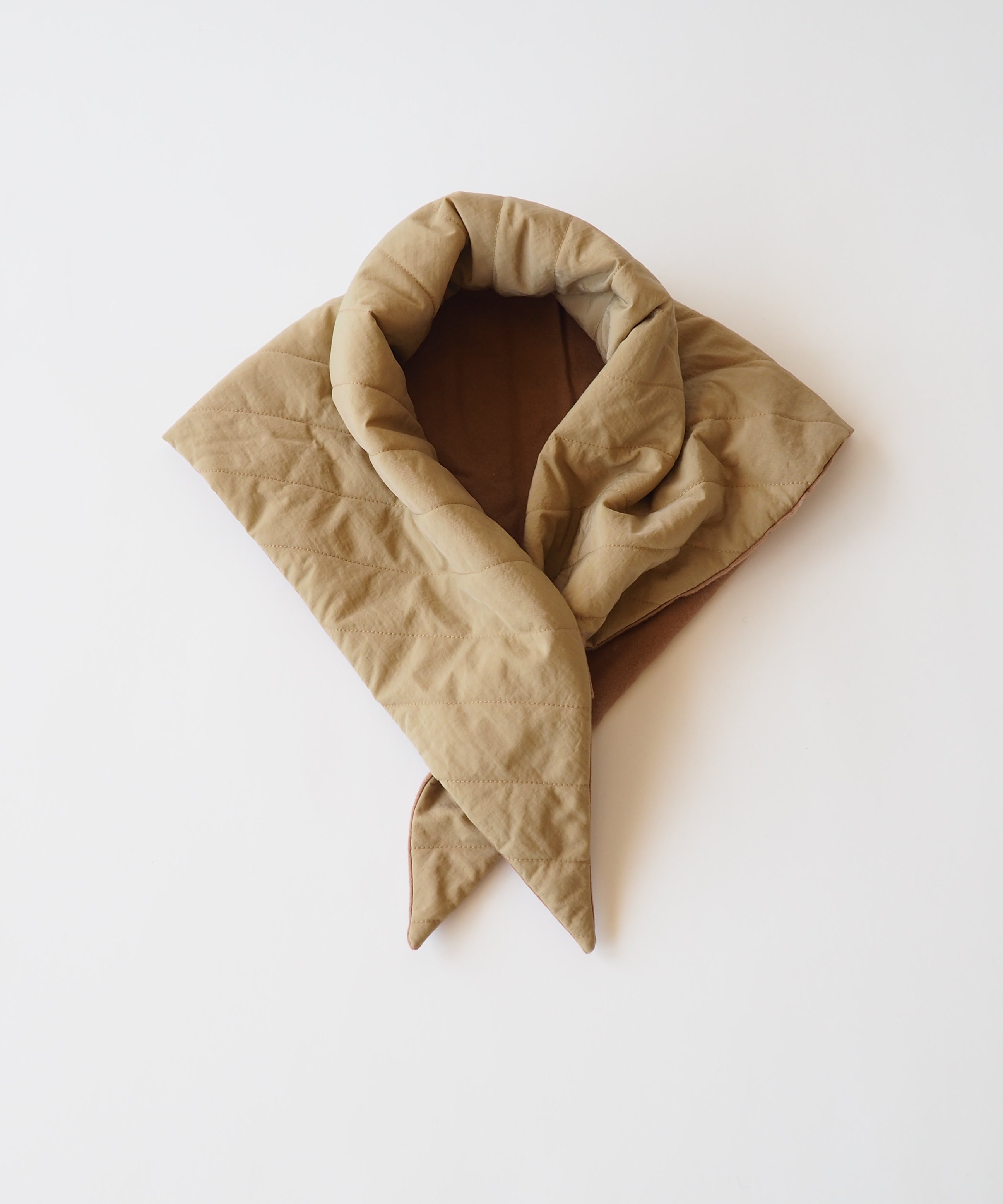 Puff Scarf in Beige Nylon & Jersey - CLYDE
