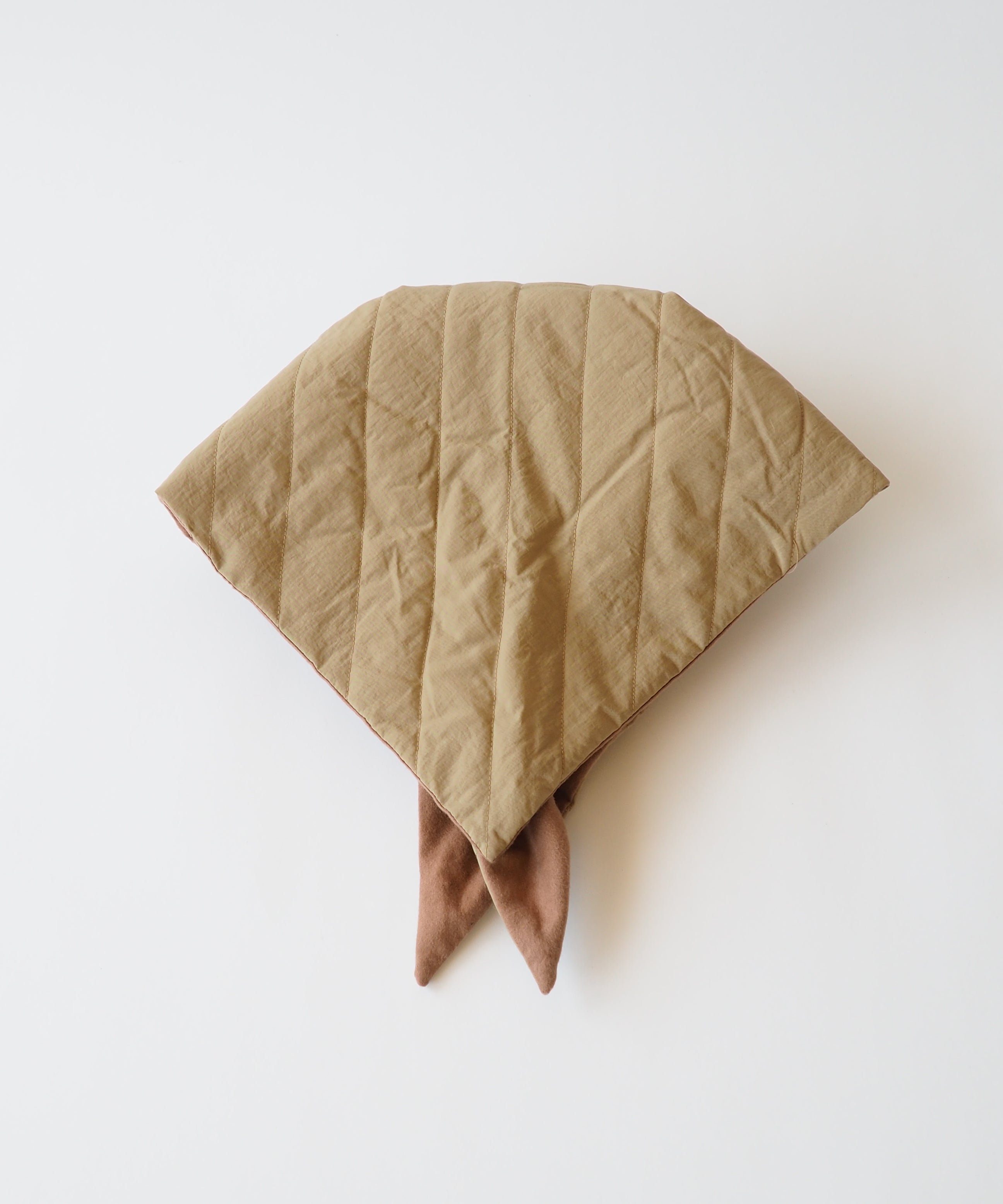 Puff Scarf in Beige Nylon & Jersey - CLYDE