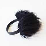 Ear Muffs in Black Faux Yak