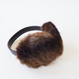Ear Muffs in Brown Faux Mink