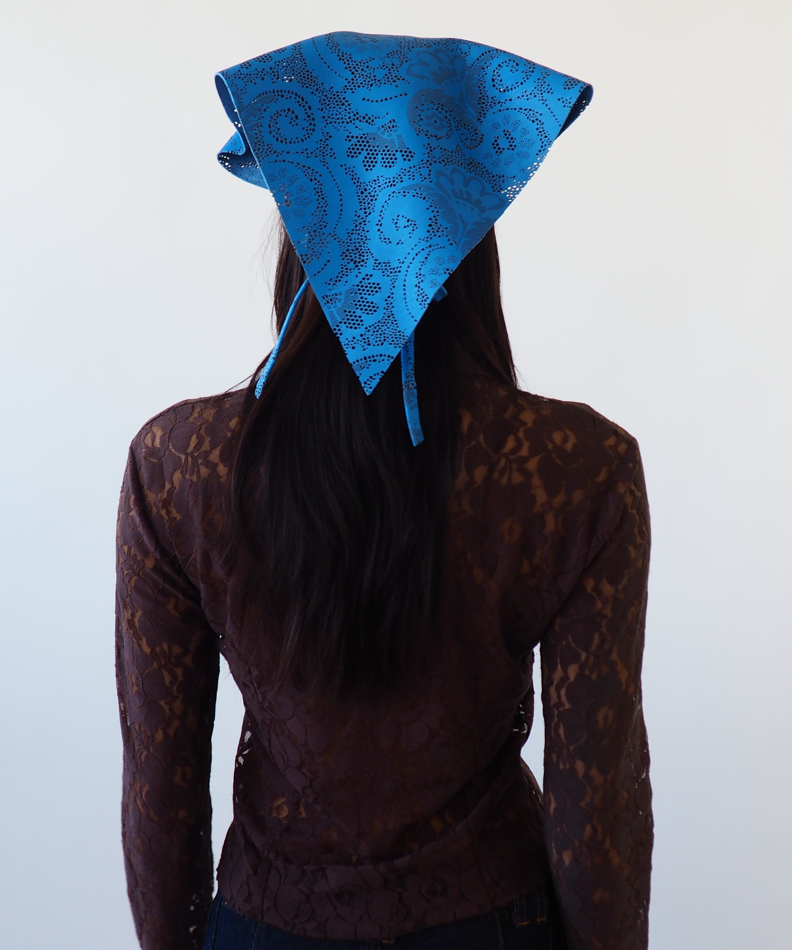 Vita Scarf in Lazer Cut Azure Lambskin - CLYDE