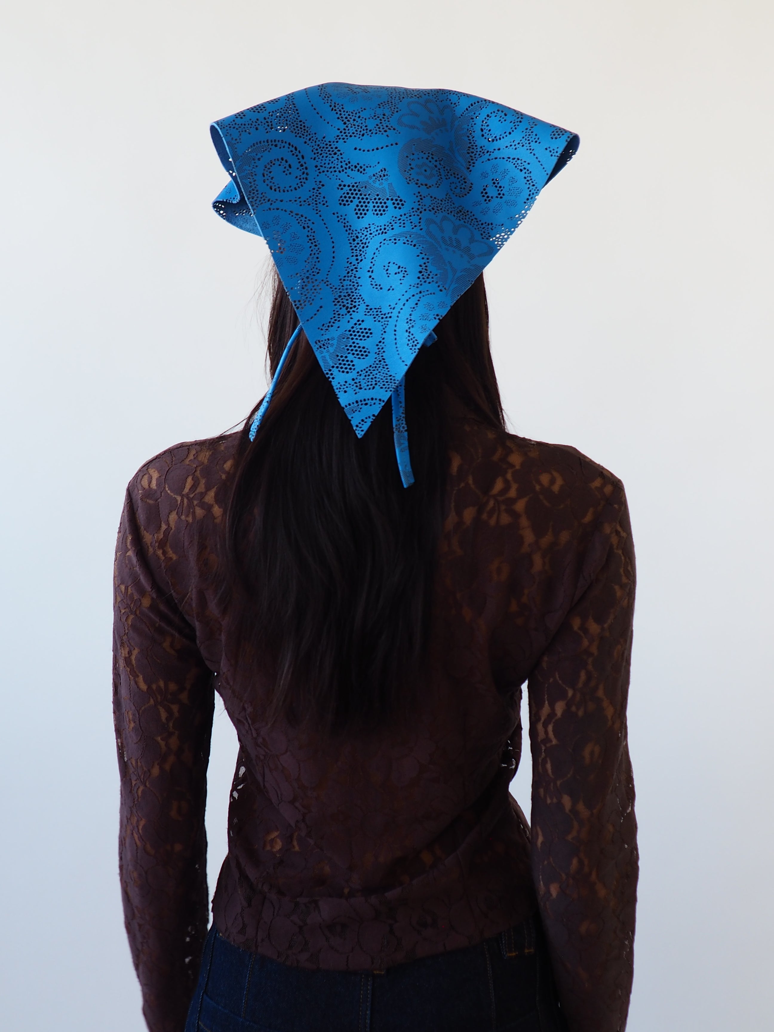 Vita Scarf in Lazer Cut Azure Lambskin - CLYDE
