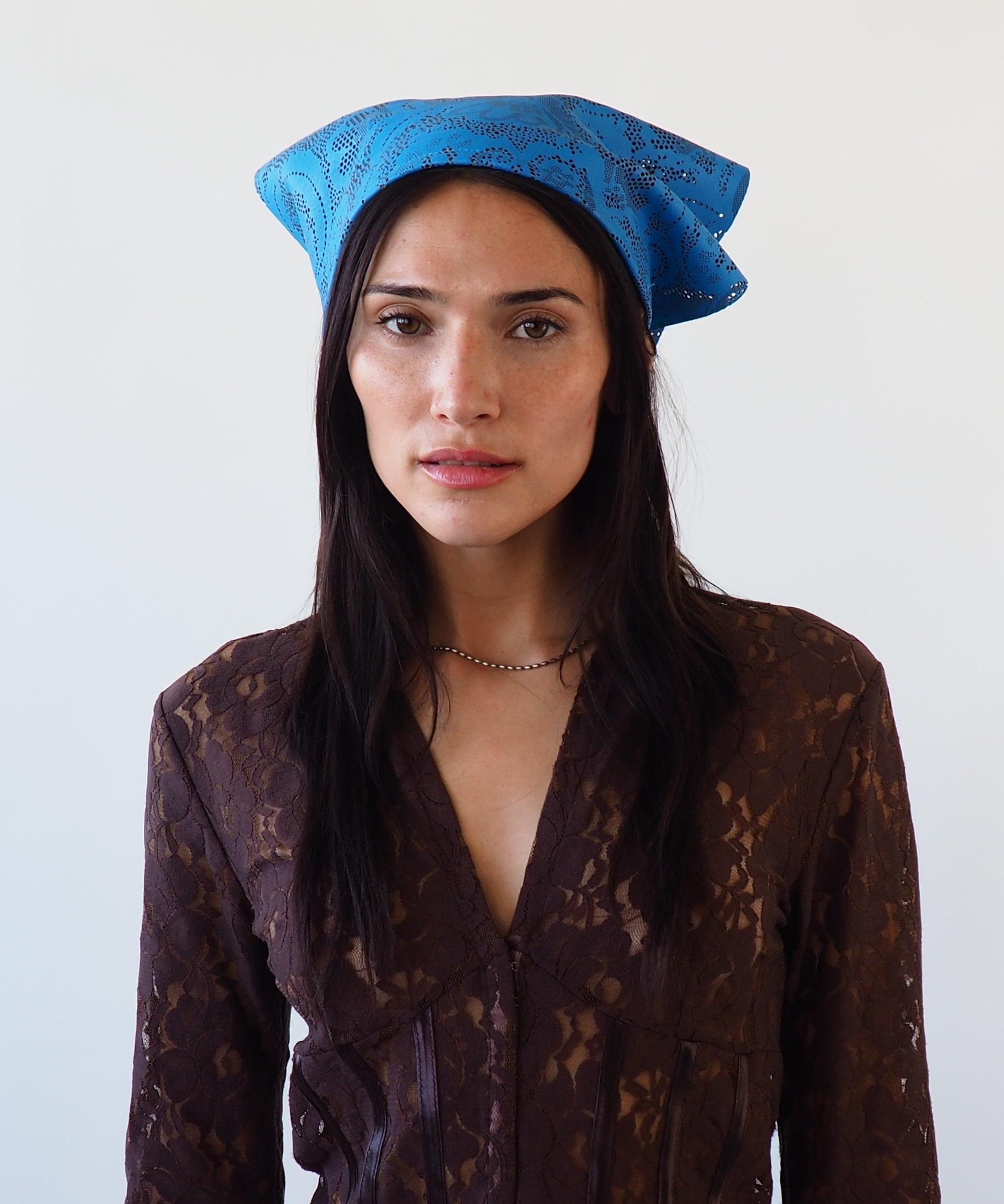Vita Scarf in Lazer Cut Azure Lambskin - CLYDE