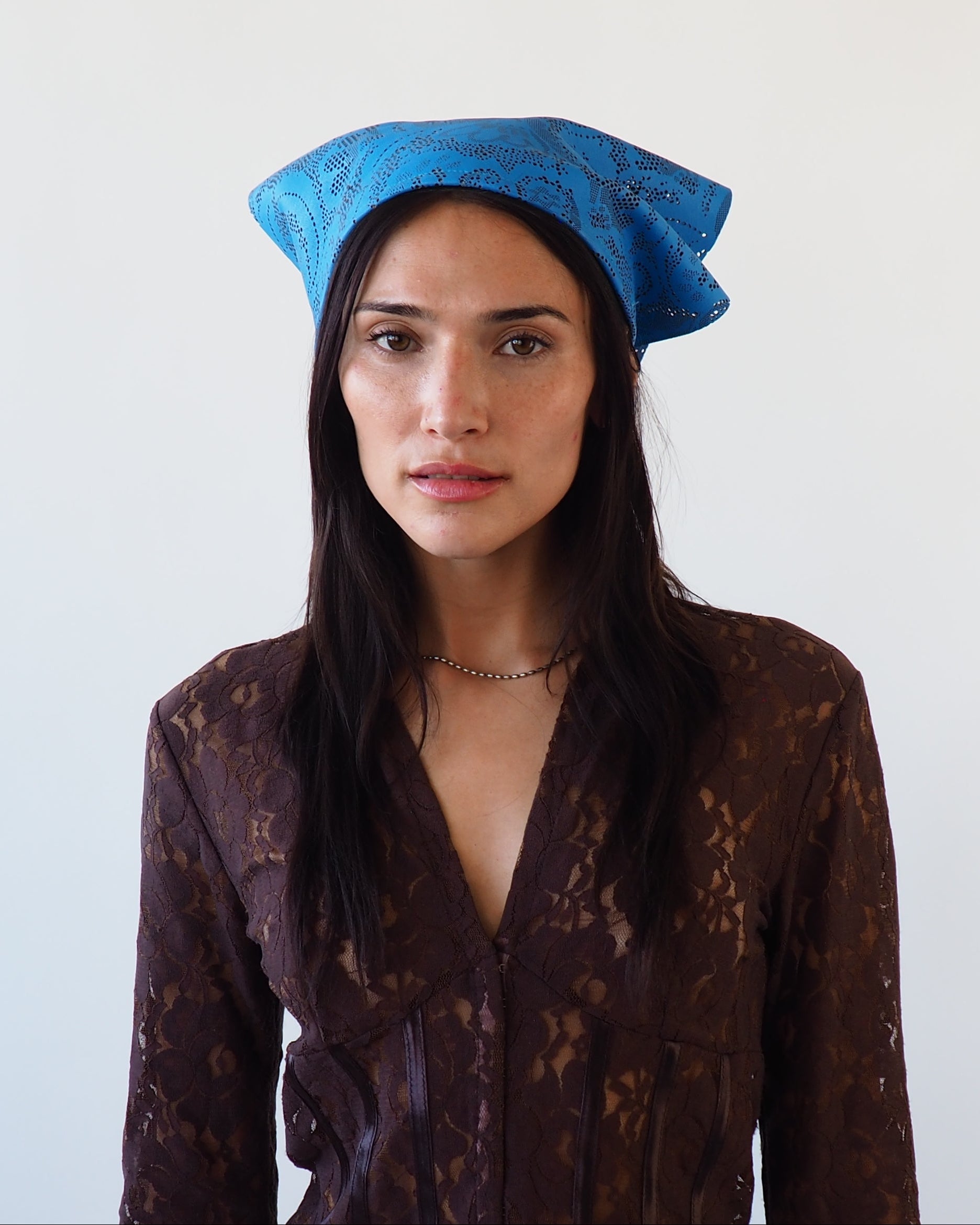 Vita Scarf in Lazer Cut Azure Lambskin - CLYDE