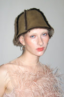 Peachbasket Hat in Mole Silver Tip Shearling - CLYDE