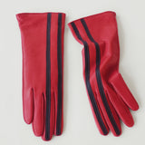 Short Racing Gloves in Racer Red w. Black Stripes - CLYDE