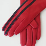 Short Racing Gloves in Racer Red w. Black Stripes - CLYDE