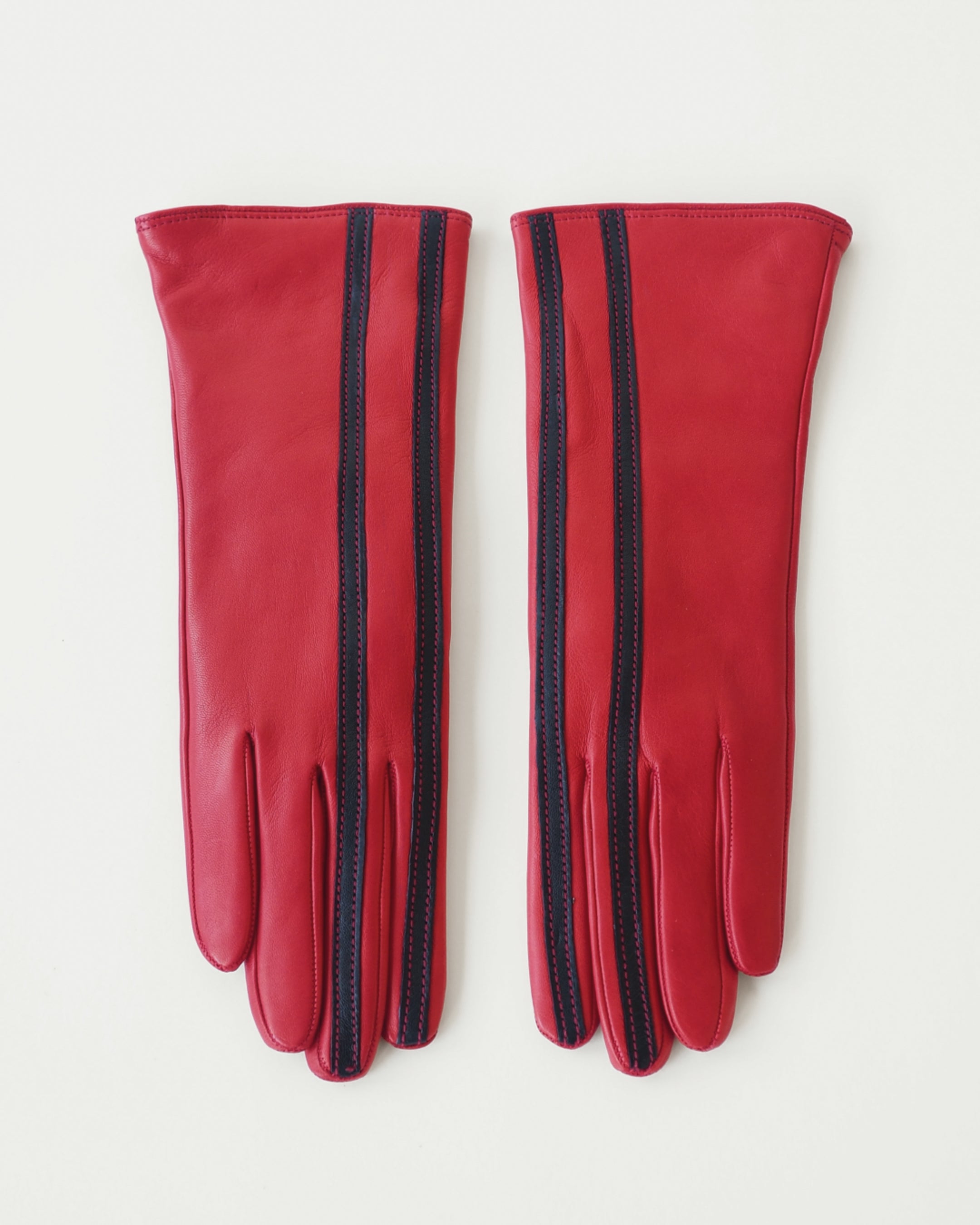 Short Racing Gloves in Racer Red w. Black Stripes - CLYDE