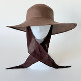 Pearl Hat in Brown Glazed Toyo Straw