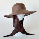 Pearl Hat in Brown Glazed Toyo Straw
