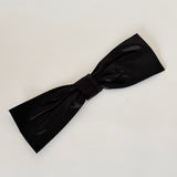 Silk Dupioni Hair Bow Black - CLYDE