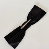 Silk Dupioni Hair Bow Black - CLYDE