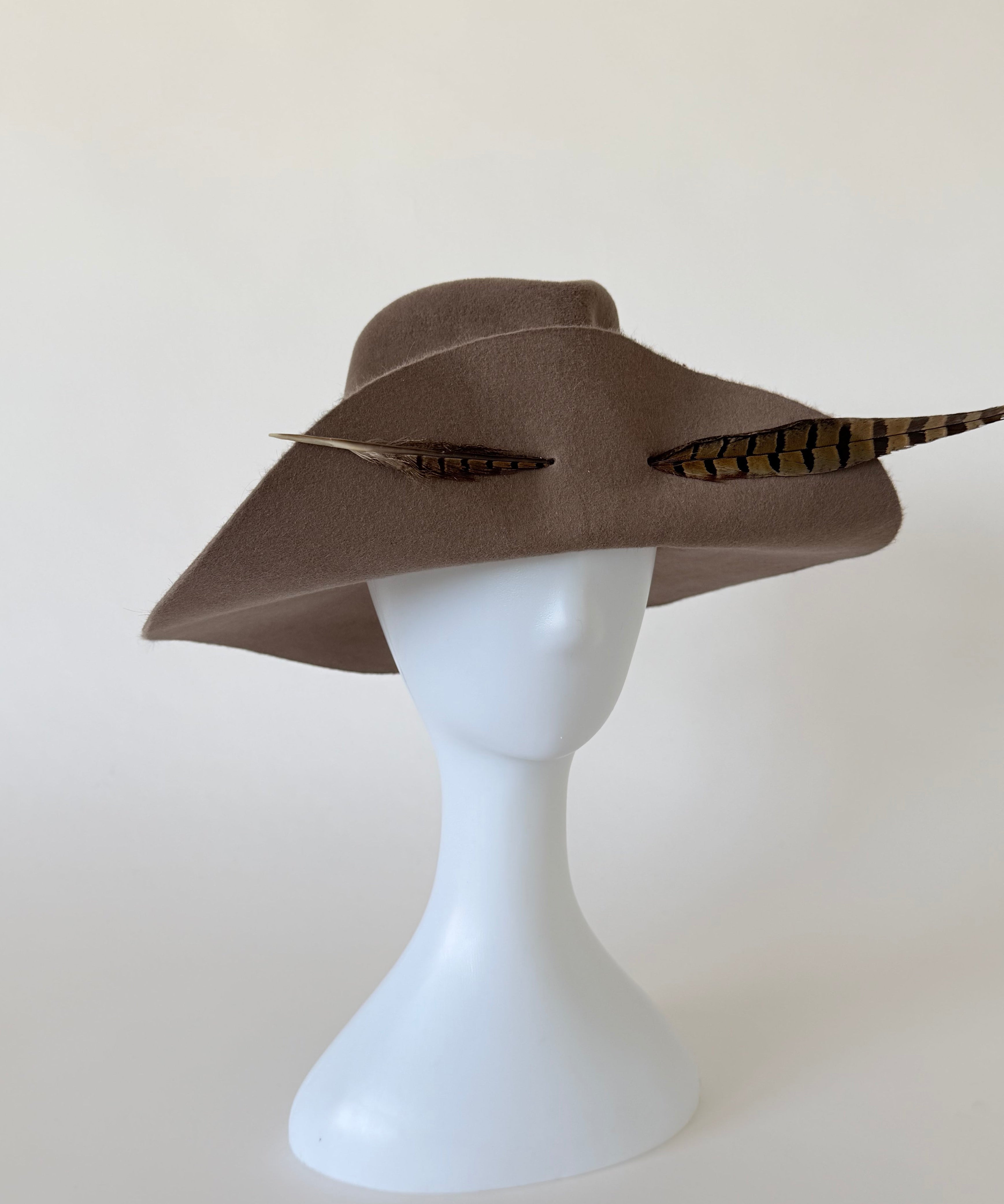 Plume Hat in Mink Velour Felt - CLYDE
