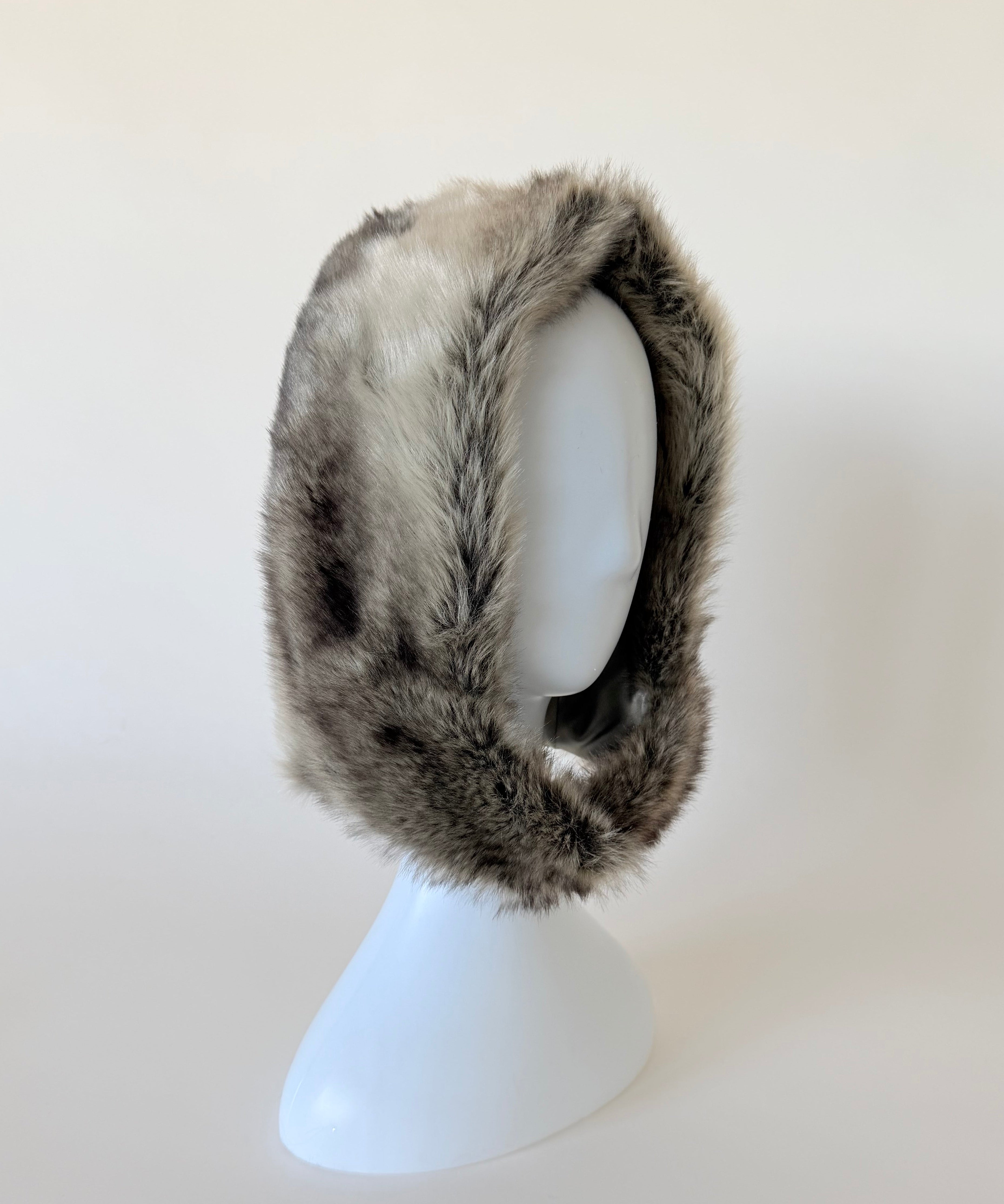 Sno Hood in Grey Faux Chinchilla - CLYDE