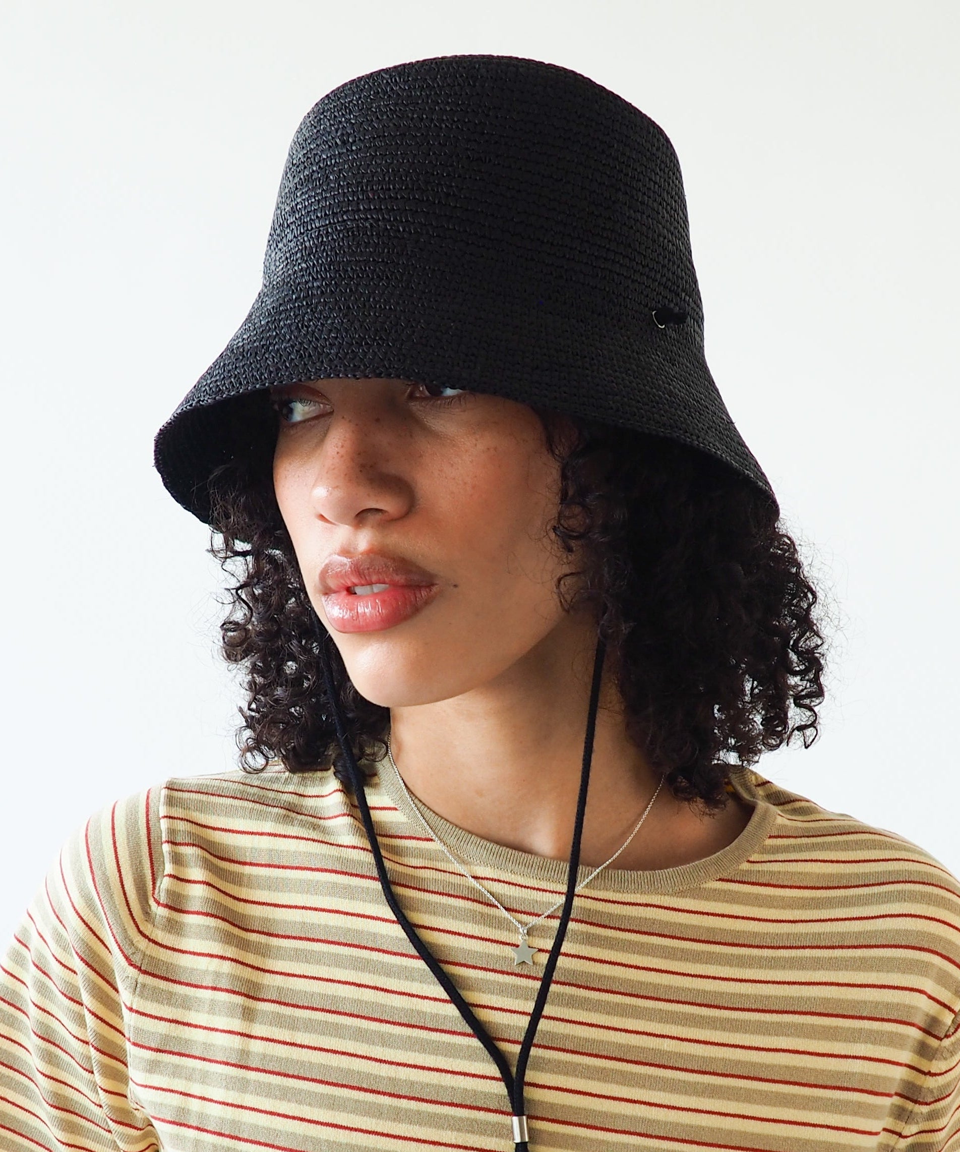 Aries Hat in Black Toquilla Straw - CLYDE