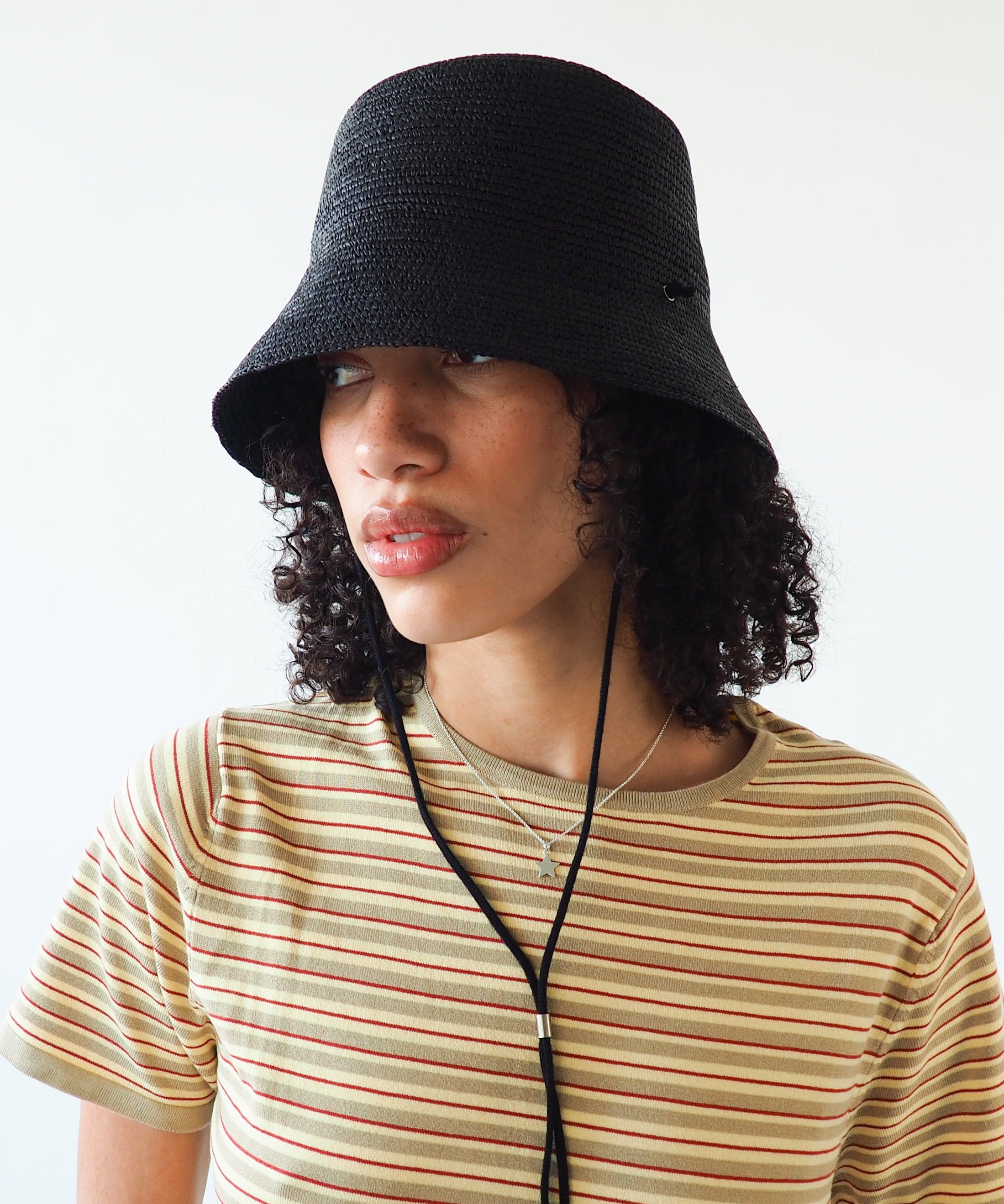 Aries Hat in Black Toquilla Straw - CLYDE