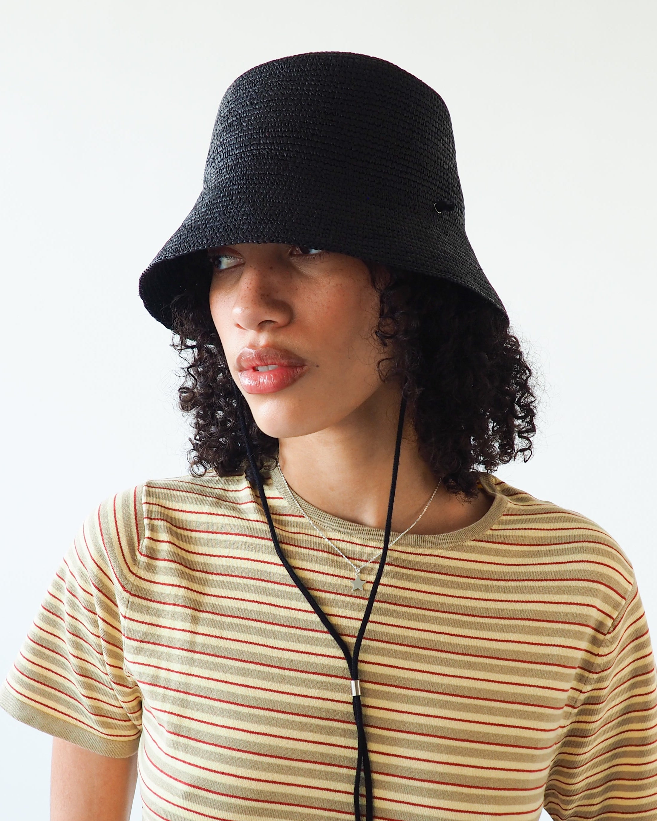 Aries Hat in Black Toquilla Straw - CLYDE