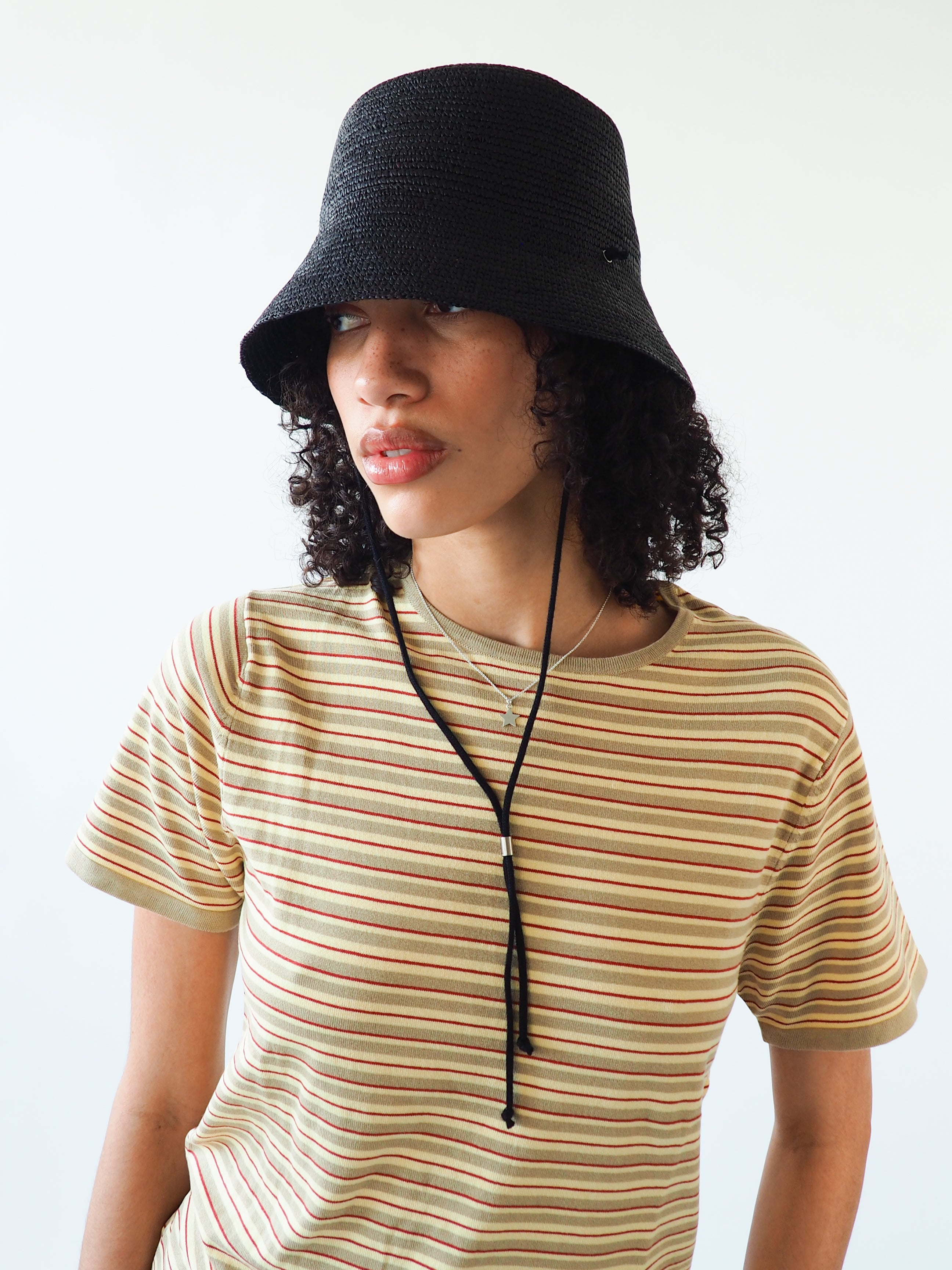 Aries Hat in Black Toquilla Straw - CLYDE