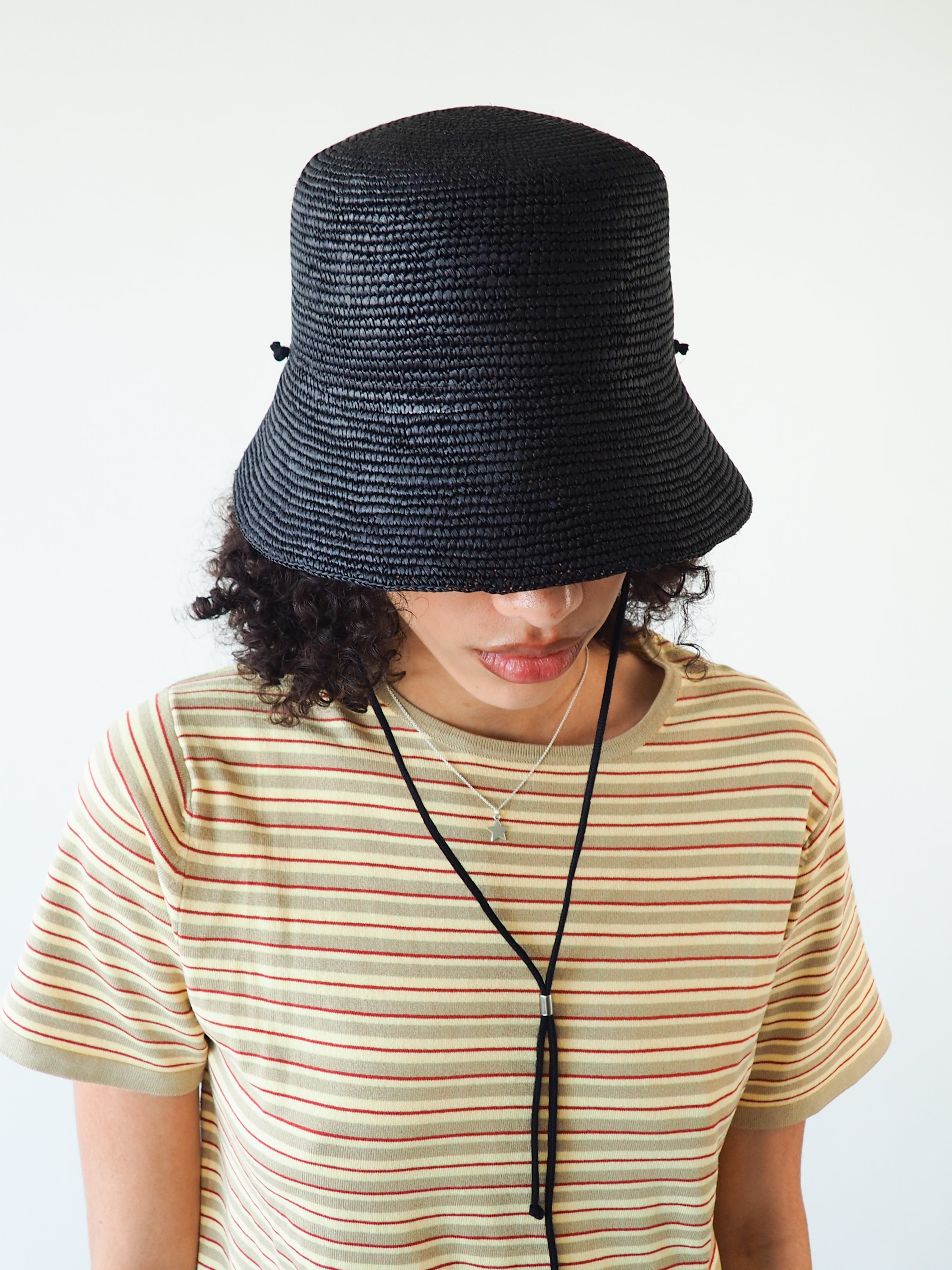 Aries Hat in Black Toquilla Straw - CLYDE