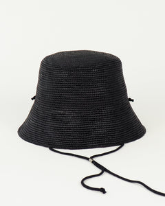 Aries Hat in Black Toquilla Straw - CLYDE