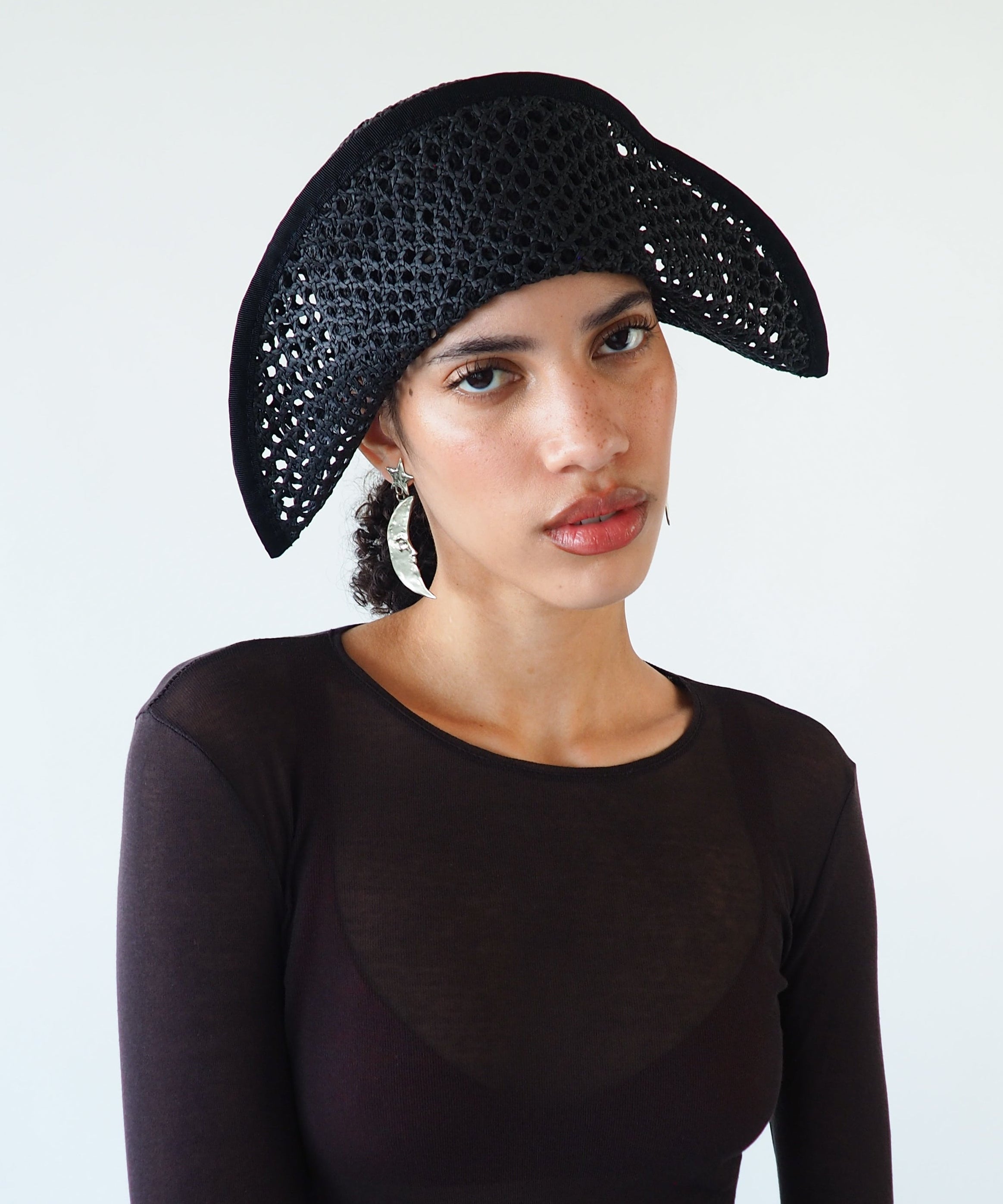 Bicorn Hat in Black - CLYDE