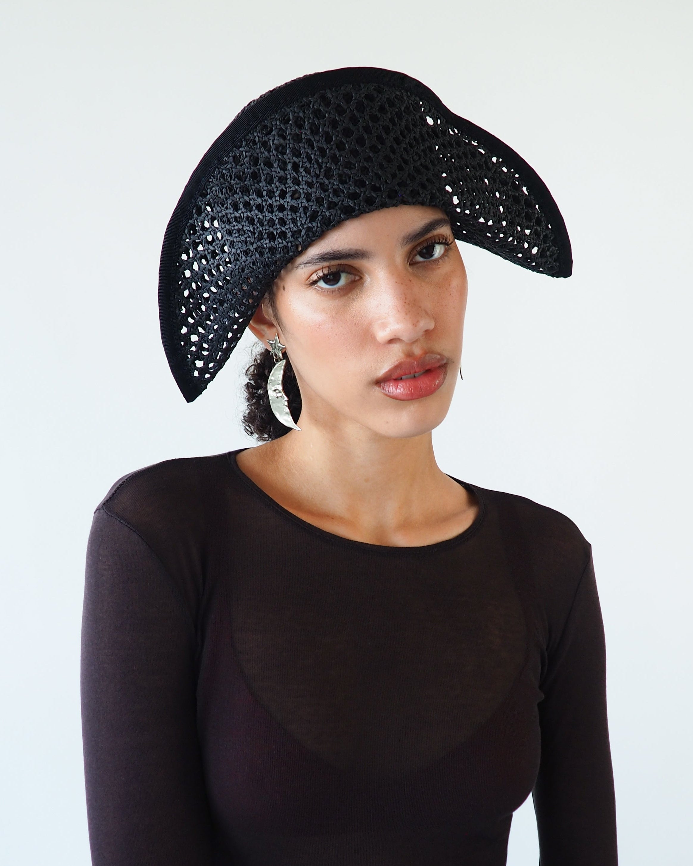 Bicorn Hat in Black - CLYDE
