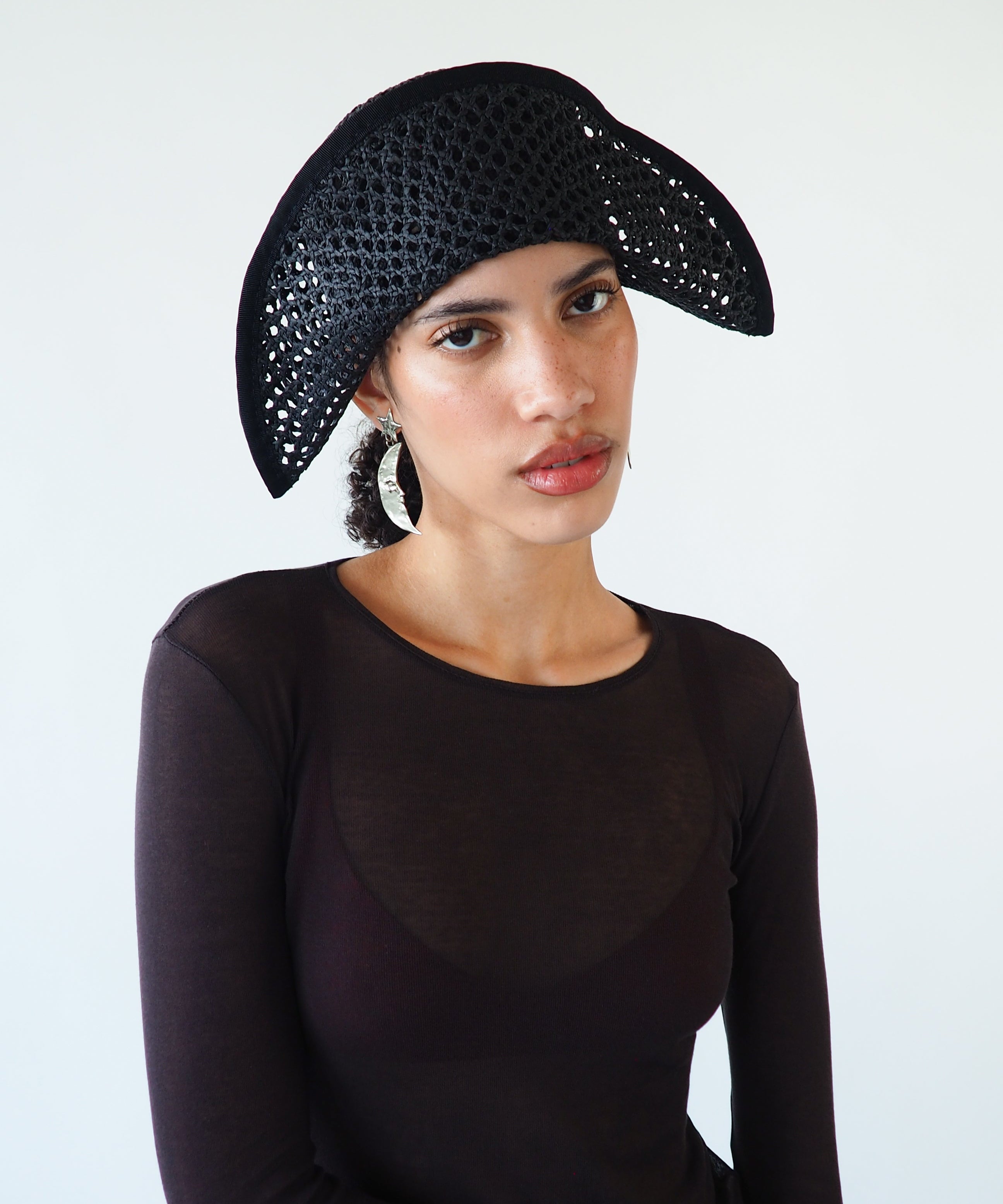 Bicorn Hat in Black - CLYDE