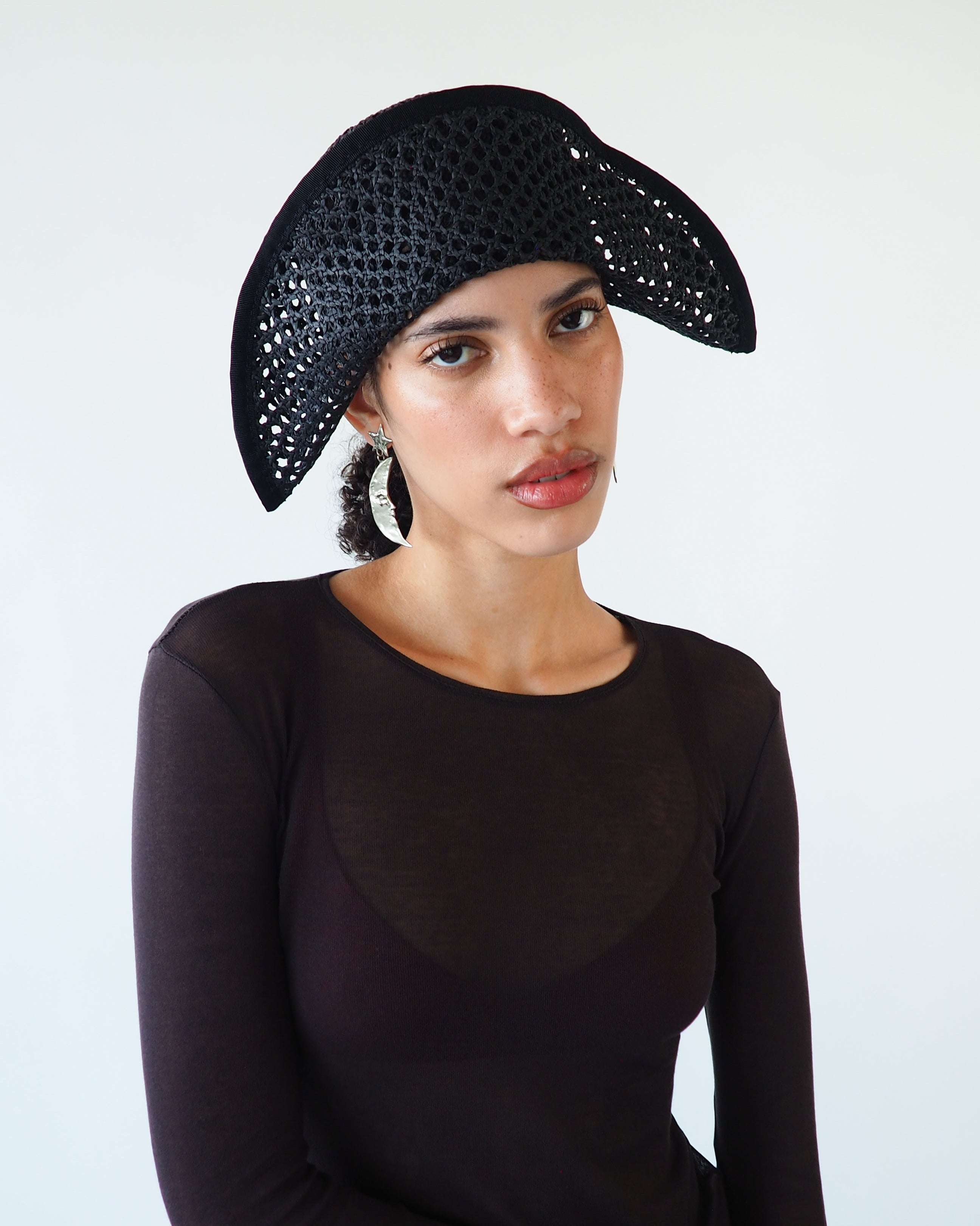 Bicorn Hat in Black - CLYDE