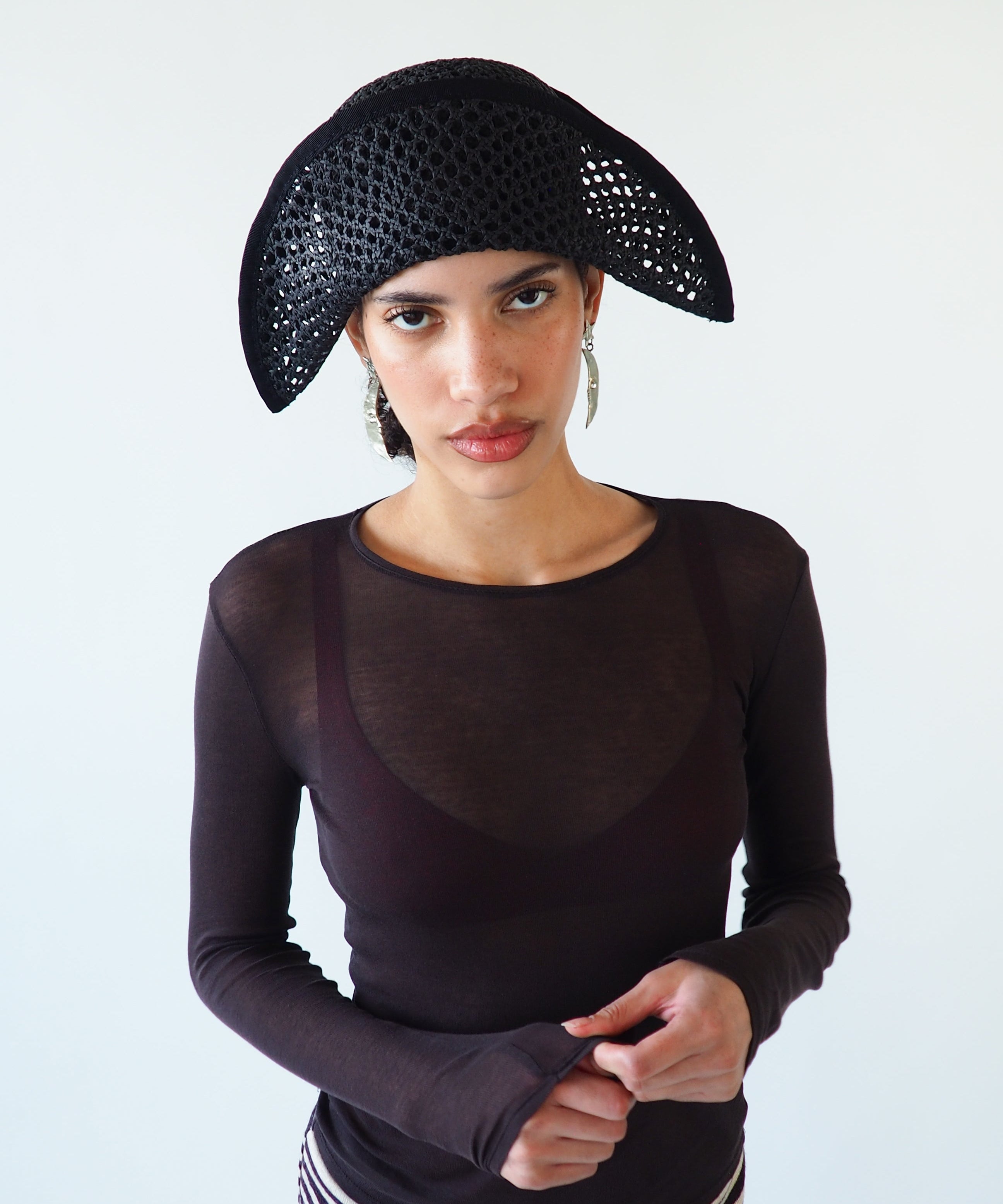 Bicorn Hat in Black - CLYDE