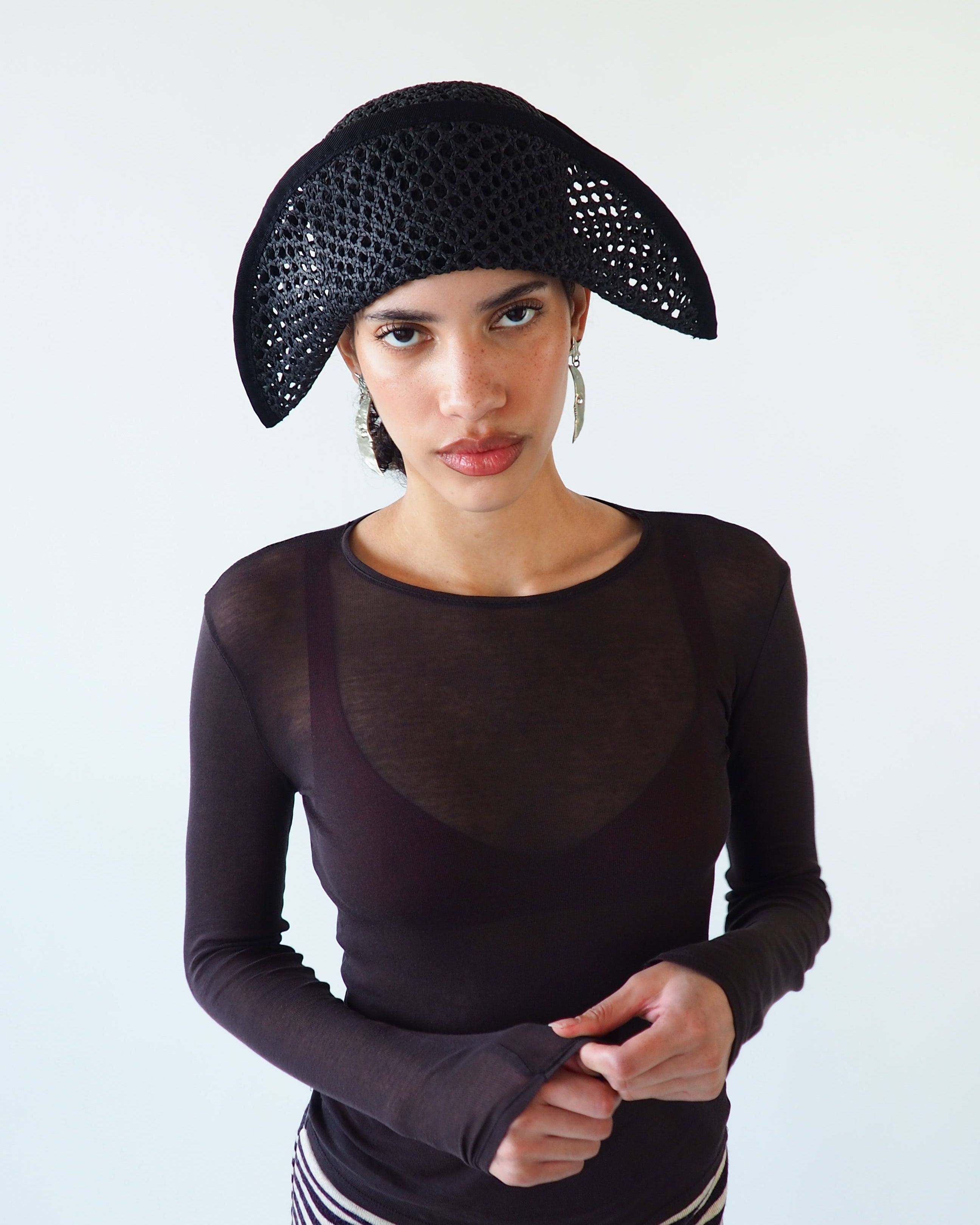 Bicorn Hat in Black - CLYDE