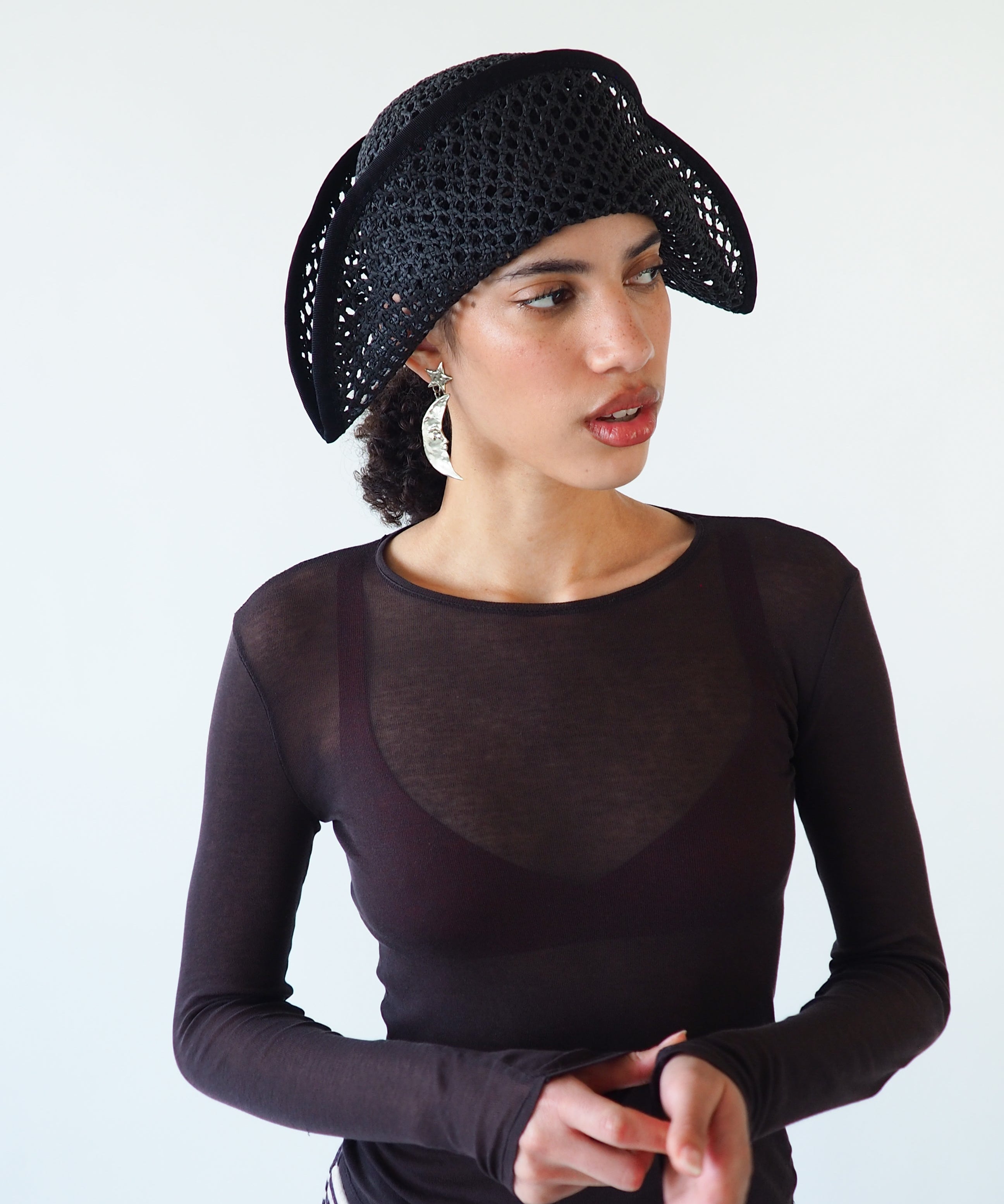 Bicorn Hat in Black - CLYDE