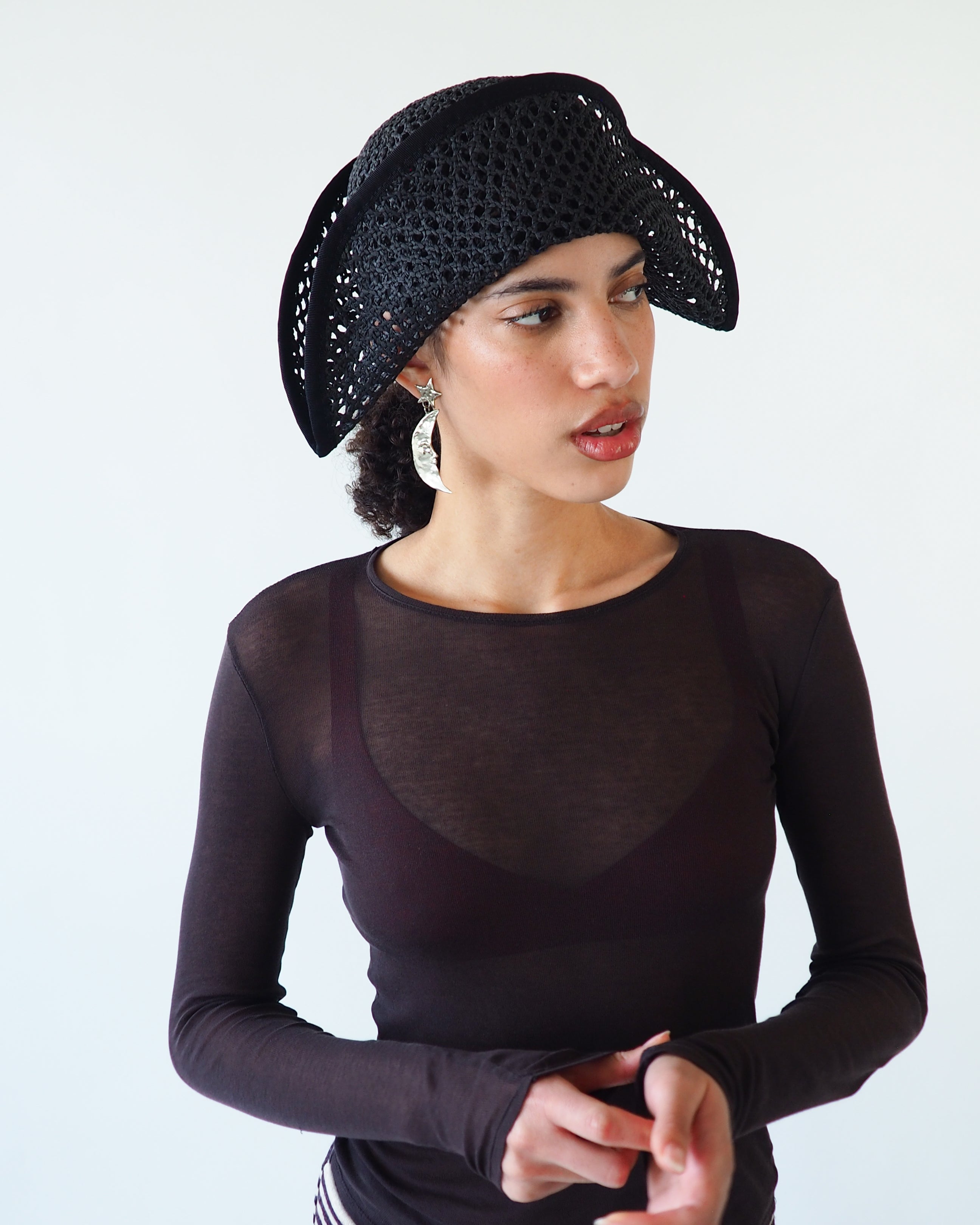 Bicorn Hat in Black - CLYDE