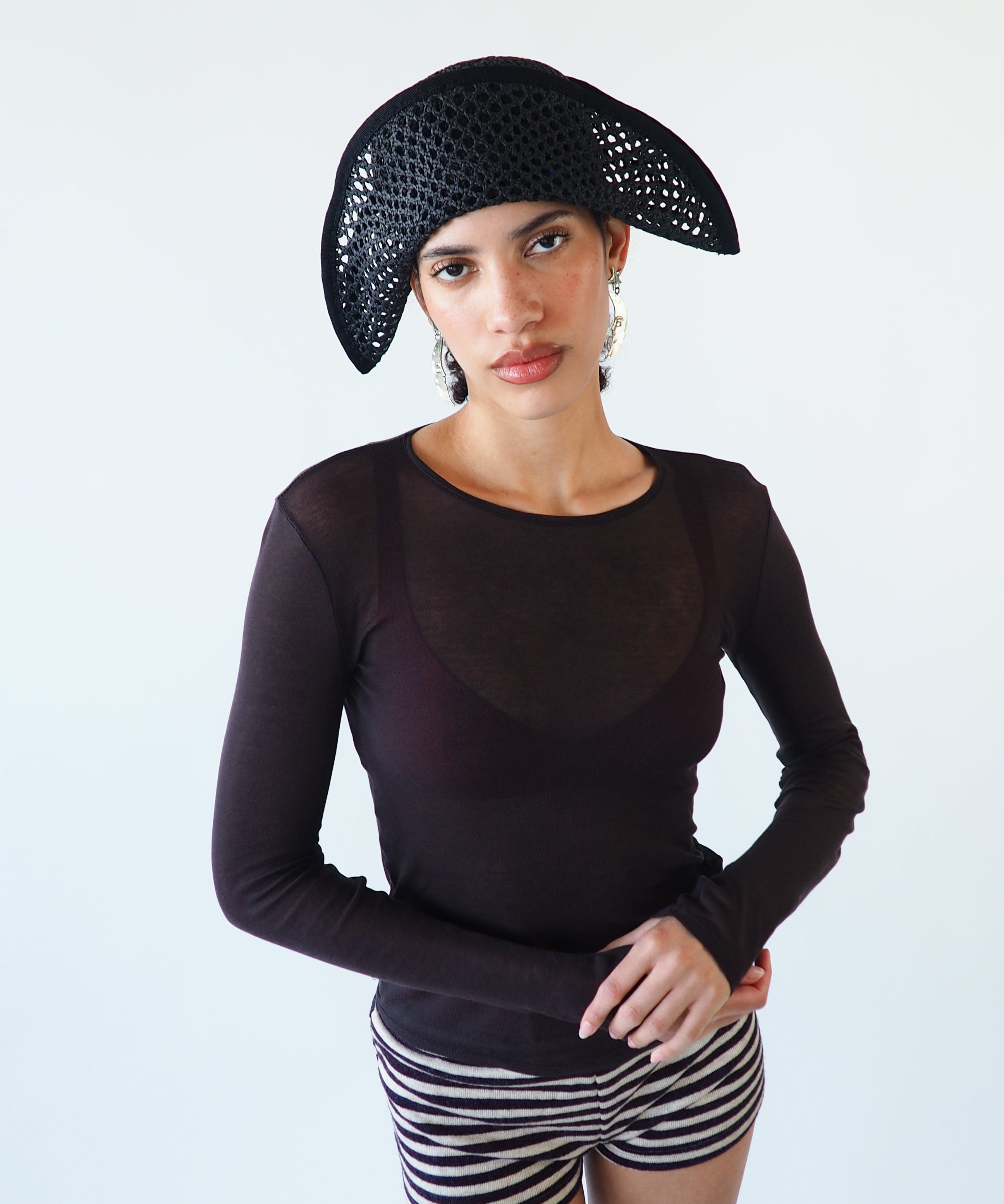 Bicorn Hat in Black - CLYDE