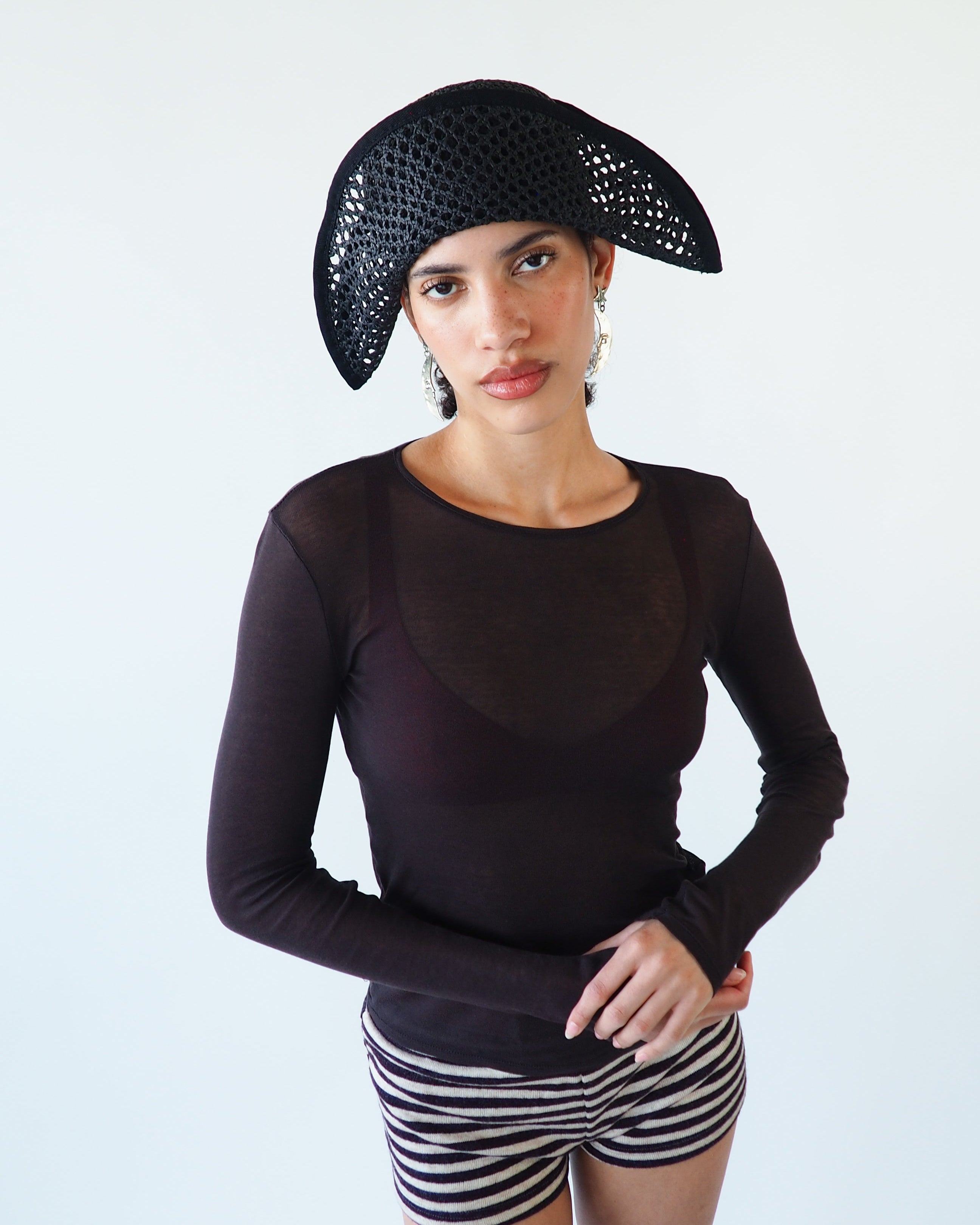 Bicorn Hat in Black - CLYDE