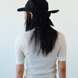Brim Scarf in Black Nylon