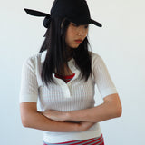 Brim Scarf in Black Nylon