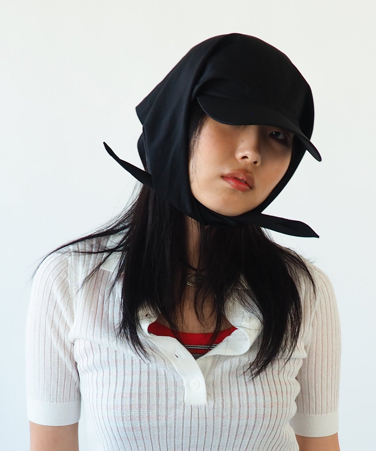 Brim Scarf in Black Nylon - CLYDE