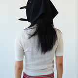 Brim Scarf in Black Nylon