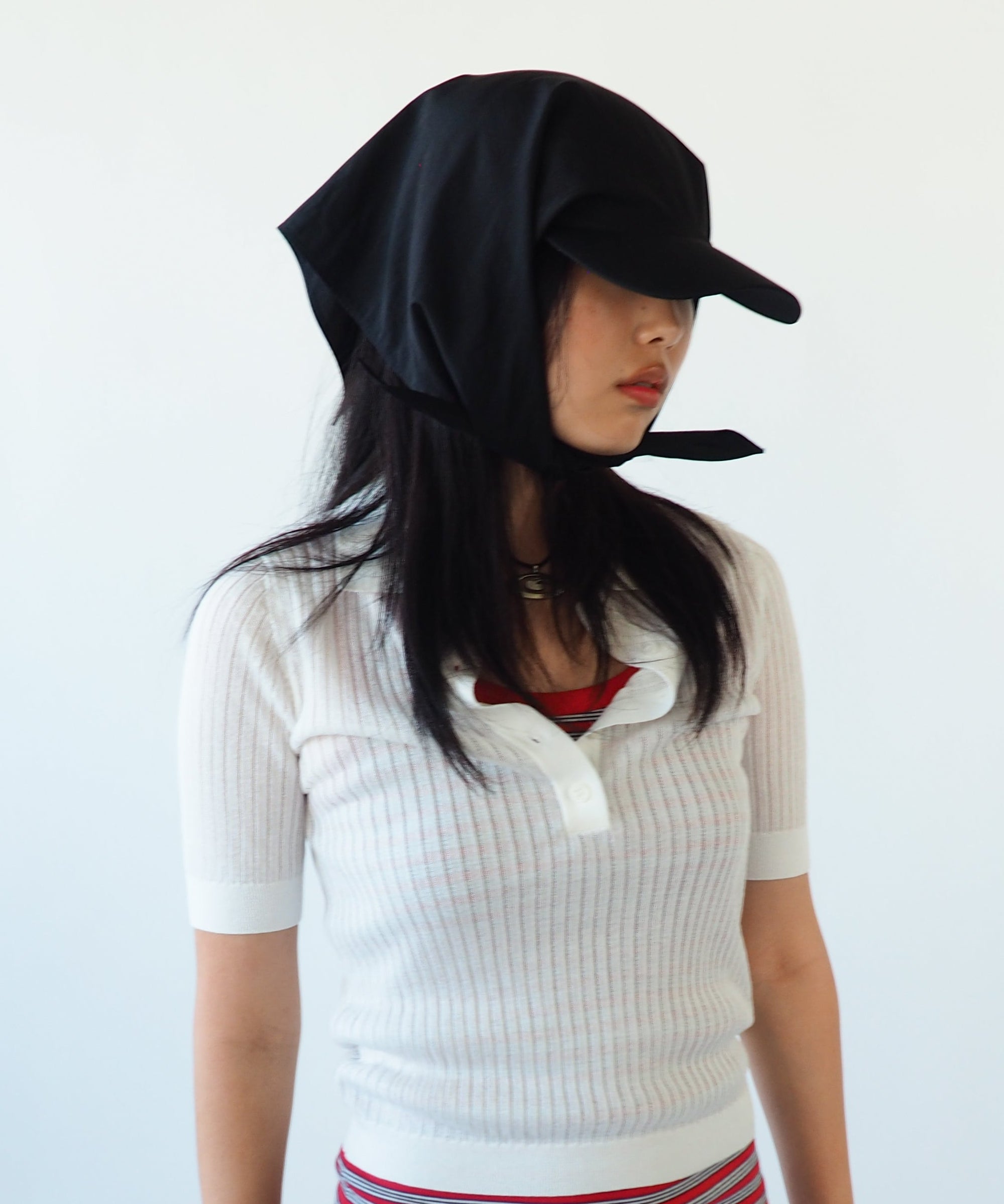 Brim Scarf in Black Nylon - CLYDE