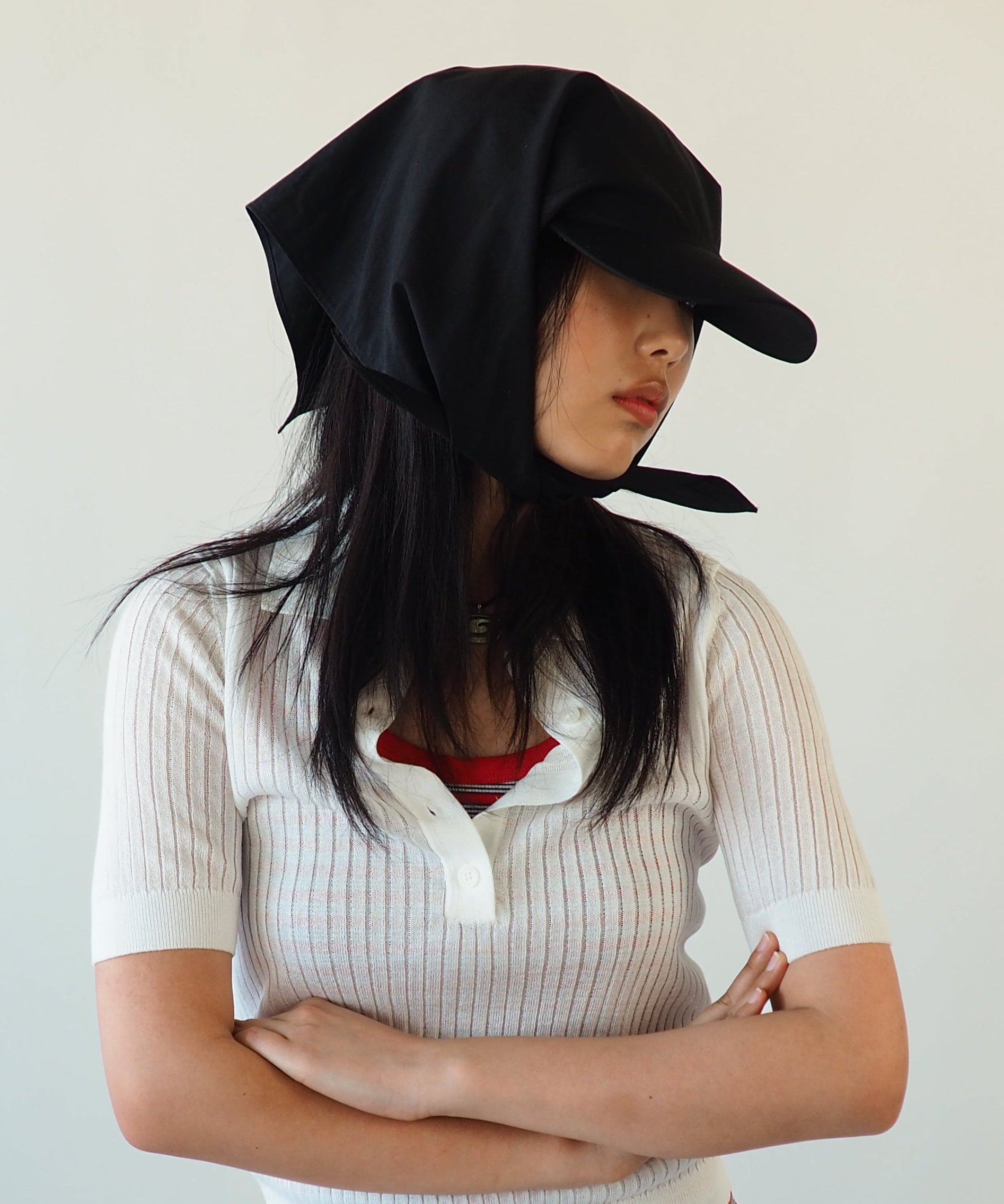 Brim Scarf in Black Nylon - CLYDE