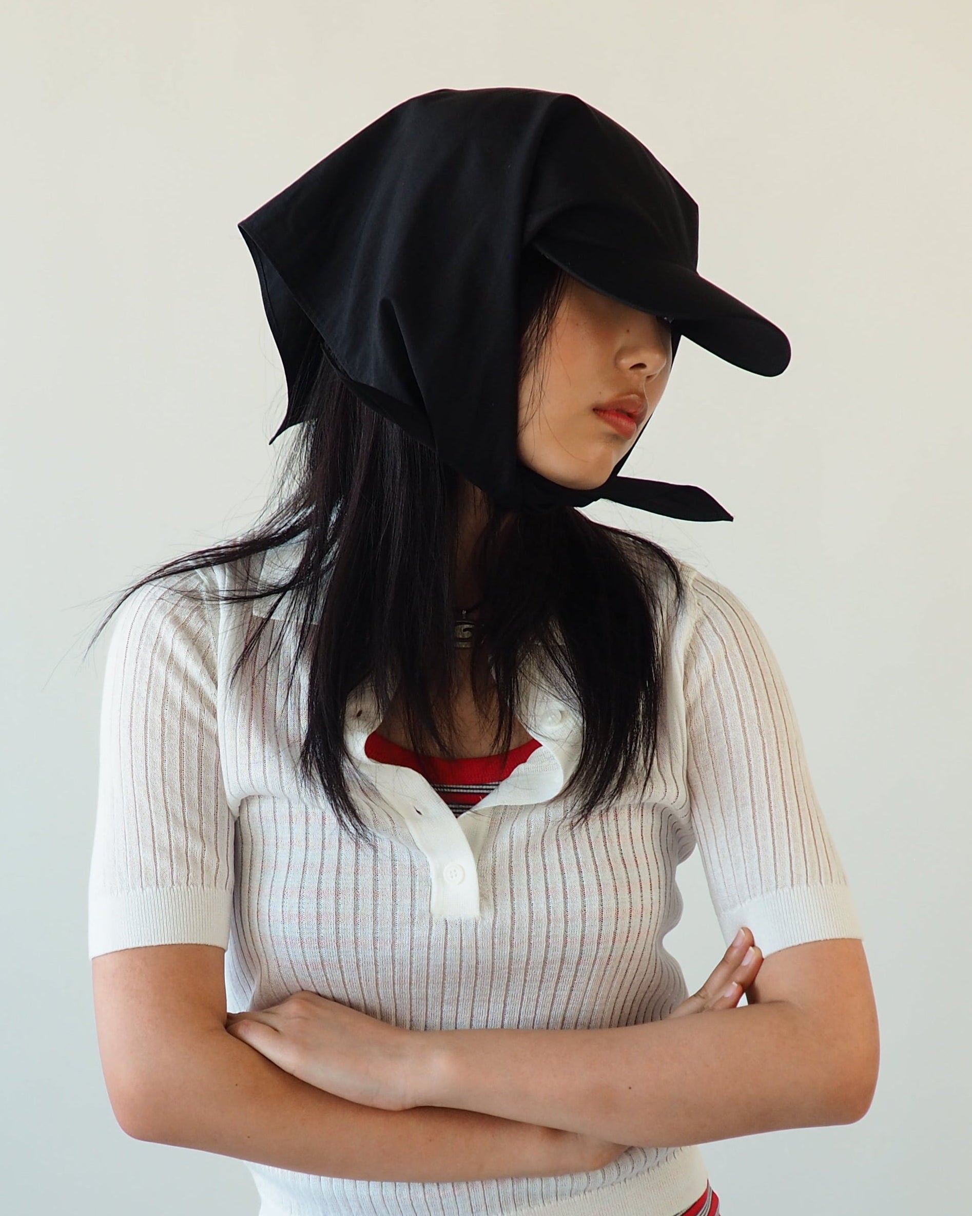 Brim Scarf in Black Nylon - CLYDE